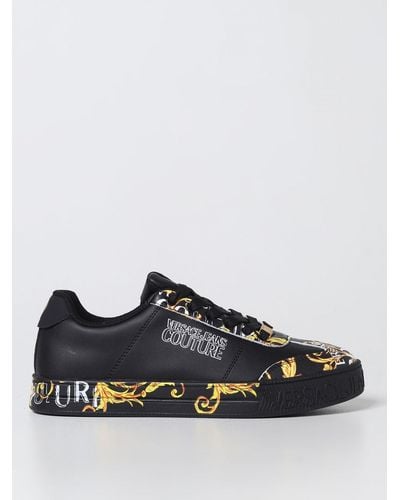 Versace Leather Trainers - Black