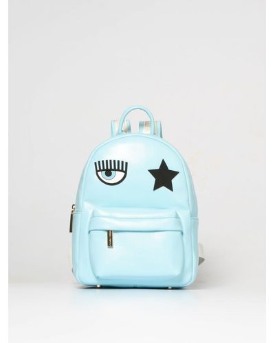 Chiara Ferragni Eye Star Embroidered Zipped Backpack - Blue