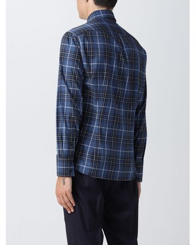 Brunello Cucinelli Slim Fit Flannel Shirt - Blue