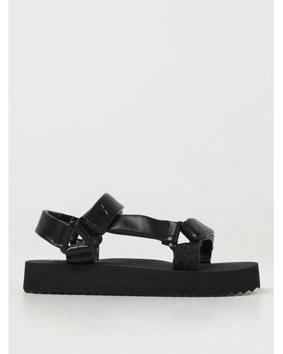 Armani Exchange Flat Sandals - Black
