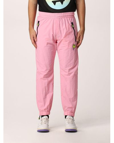 Barrow Nylon jogging Trousers With Logo - Pink