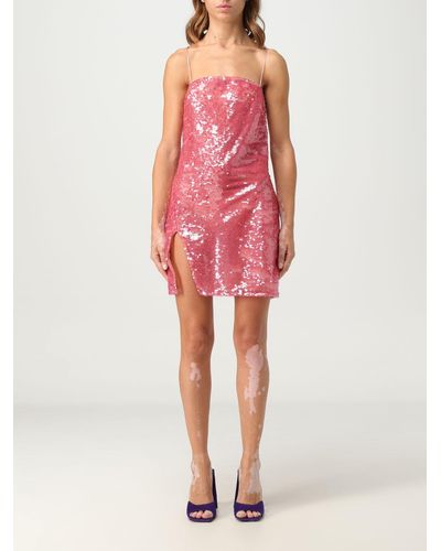 The Attico Dress In Sequined Fabric - Red