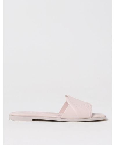 Alexander McQueen Embossed-logo Leather Sandals - Pink