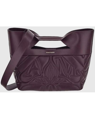 Alexander McQueen The Bow Bag In Quilted Leather - Purple