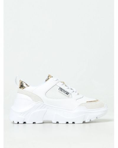 Versace Jeans Couture Sneakers in pelle e mesh - Bianco