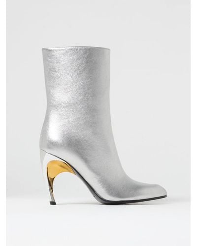 Alexander McQueen Flat Ankle Boots - White