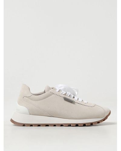 Brunello Cucinelli Sneakers in camoscio - Bianco