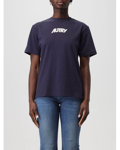 Autry T-shirt in cotone con logo - Blu