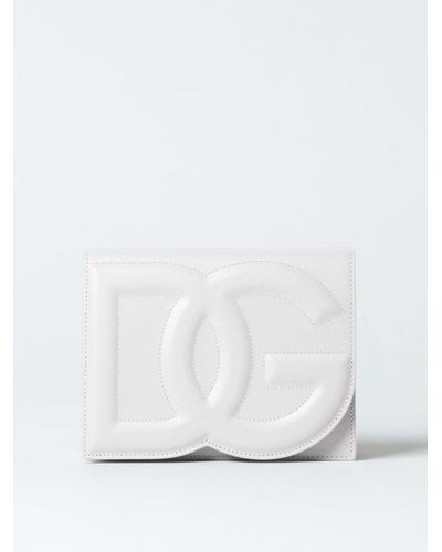 Dolce & Gabbana Borsa in pelle con logo embossed - Bianco