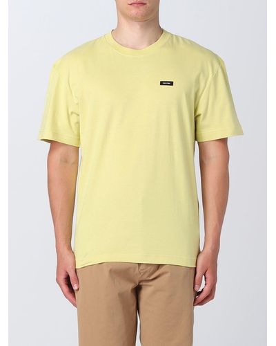 Calvin Klein T-shirt in cotone con logo - Giallo