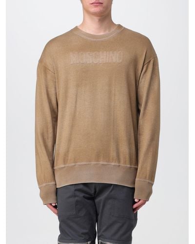 Moschino Sweater In Washed Cotton - Natural