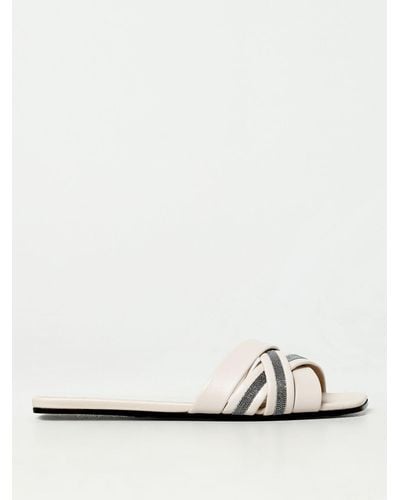 Brunello Cucinelli Flat Sandals - White