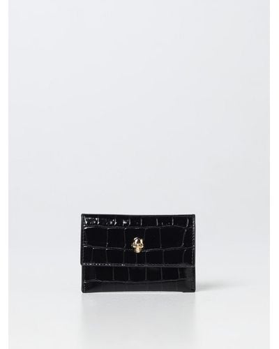 Alexander McQueen Card Holder In Shiny Leather - White