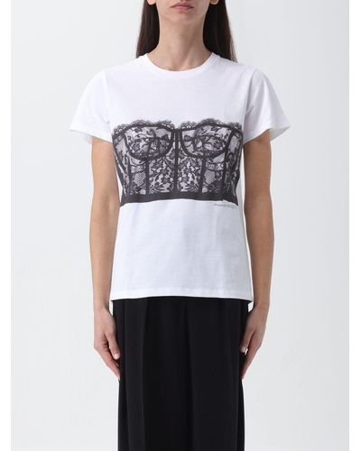 Alexander McQueen T-shirt con finto corsetto - Bianco