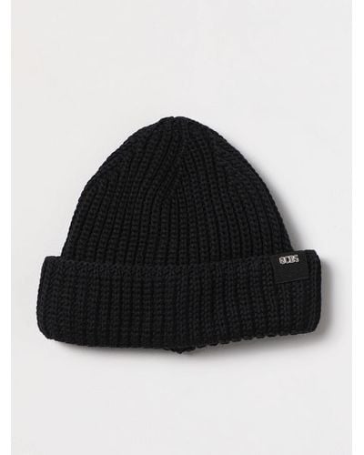 Gcds Cappello in maglia di cotone a coste - Nero