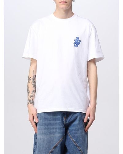 JW Anderson T-shirt con monogram a contrasto ricamato - Bianco