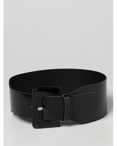 Aniye By Vernis Over Belt In Patent Leather - Black