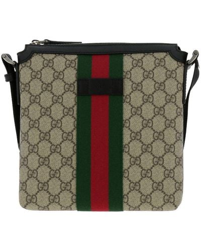 Gucci Web Stripe Supreme Canvas Messenger Bag - Natural
