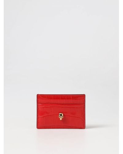 Alexander McQueen Schädelkartenhalter - Rouge