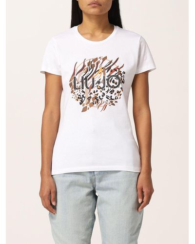 Liu Jo T-shirt in cotone con stampa - Arancione