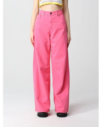 Semicouture Jeans In Cotton Denim - Pink