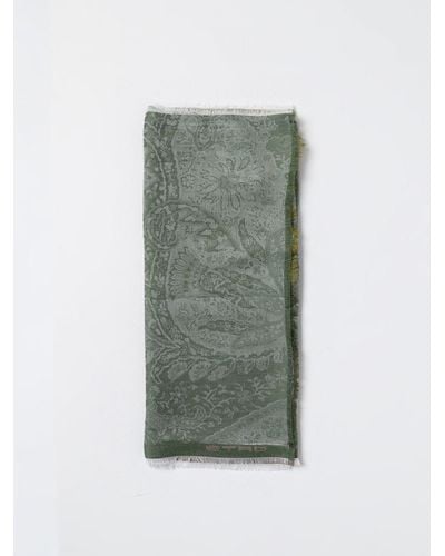 Etro Sciarpa Paisley in misto lino jacquard - Verde