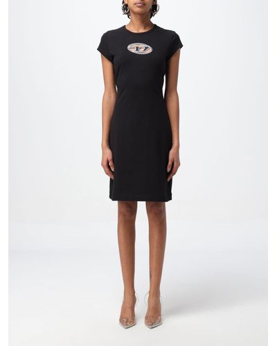 DIESEL T-shirt Model Dress With Embroidery - Black