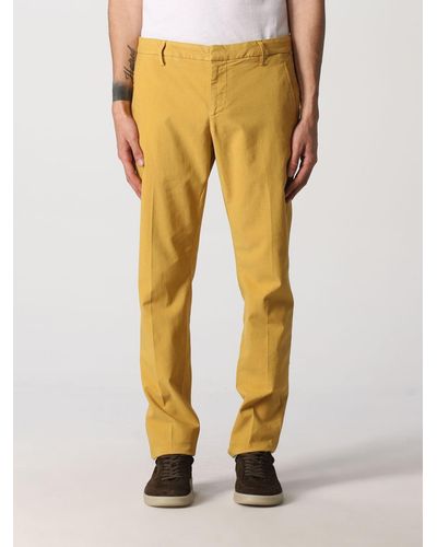 Dondup Gaubert Trousers In Stretch Cotton - Yellow