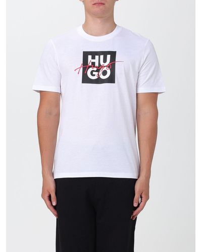 HUGO T-shirt Boss con stampa logo - Bianco