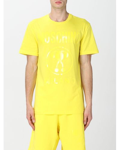 Moschino T-shirt in cotone con logo - Giallo