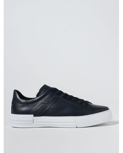 Hogan Rebel Trainers In Leather - Blue