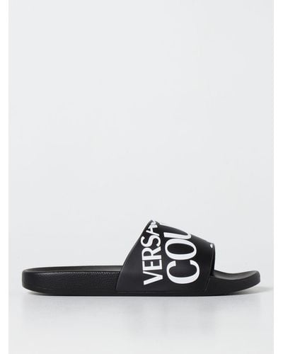 Versace Slipper Sandals With Logo - Multicolour