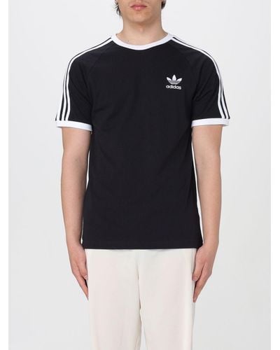adidas Originals Striped Logo-embroidered Cotton-jersey T-shirt - Black
