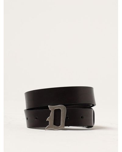 Dondup Leather Belt With Buckle - Black