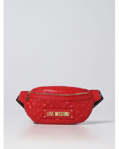 Love Moschino Belt Bag In Quilted Synthetic Leather - Red