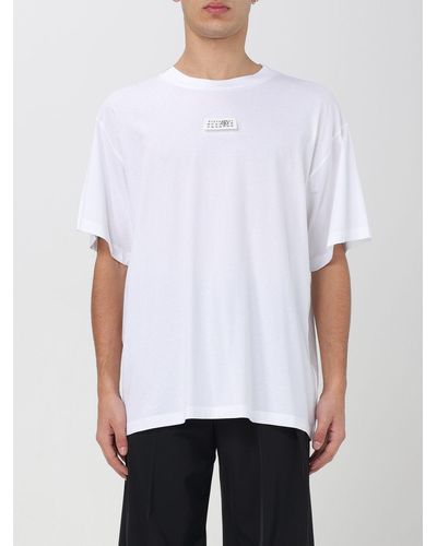 MM6 by Maison Martin Margiela T Shirt con etiqueta de logotipo numérico - Blanco