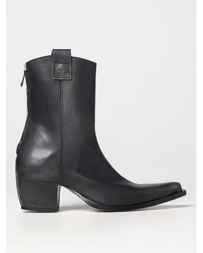 N°21 Flat Ankle Boots - Black