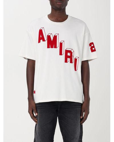 Amiri T-Shirt aus Baumwoll-Jersey mit Logoflockdruck - Weiß