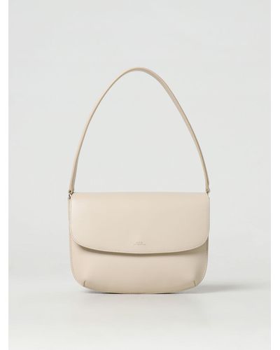 A.P.C. Sarah Bag In Leather With Logo - White