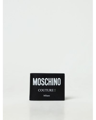 Moschino Portafoglio in pelle con logo - Bianco