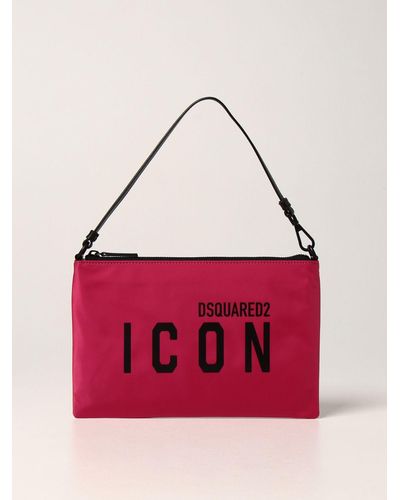 DSquared² Shoulder Clutch Bag In Nylon - Black