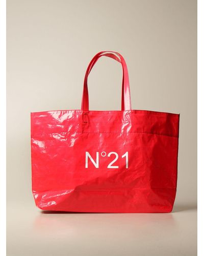 N°21 Shopping Bag N ° 21 In Technical Fabric - Red