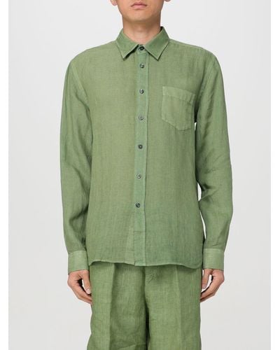 120% Lino Camicia classica in lino - Verde