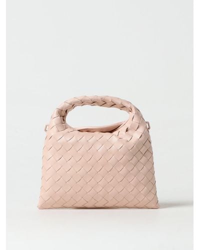 Bottega Veneta Hop Bag In Woven Leather - Pink