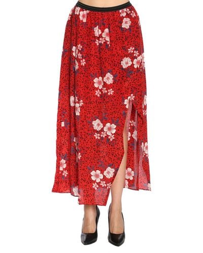 Zadig & Voltaire Josia Printed Silk Skirt - Red