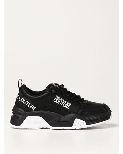 Versace Sneakers In Leather - Black