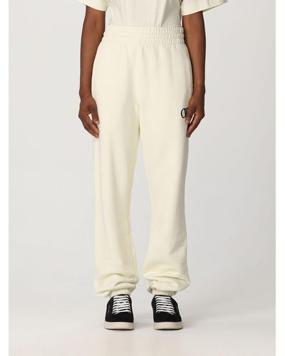 Off-White c/o Virgil Abloh Cotton Pants With Logo - Natural