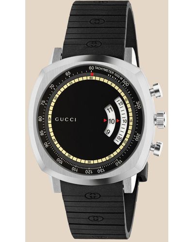 Gucci Grip cronografo acciao gomma 40 - Nero