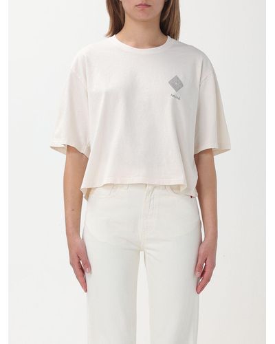 AMISH T-shirt cropped in jersey - Bianco