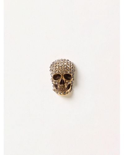 Alexander McQueen Orecchino Skull in pavè di strass - Neutro